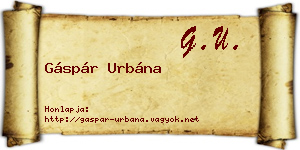 Gáspár Urbána névjegykártya